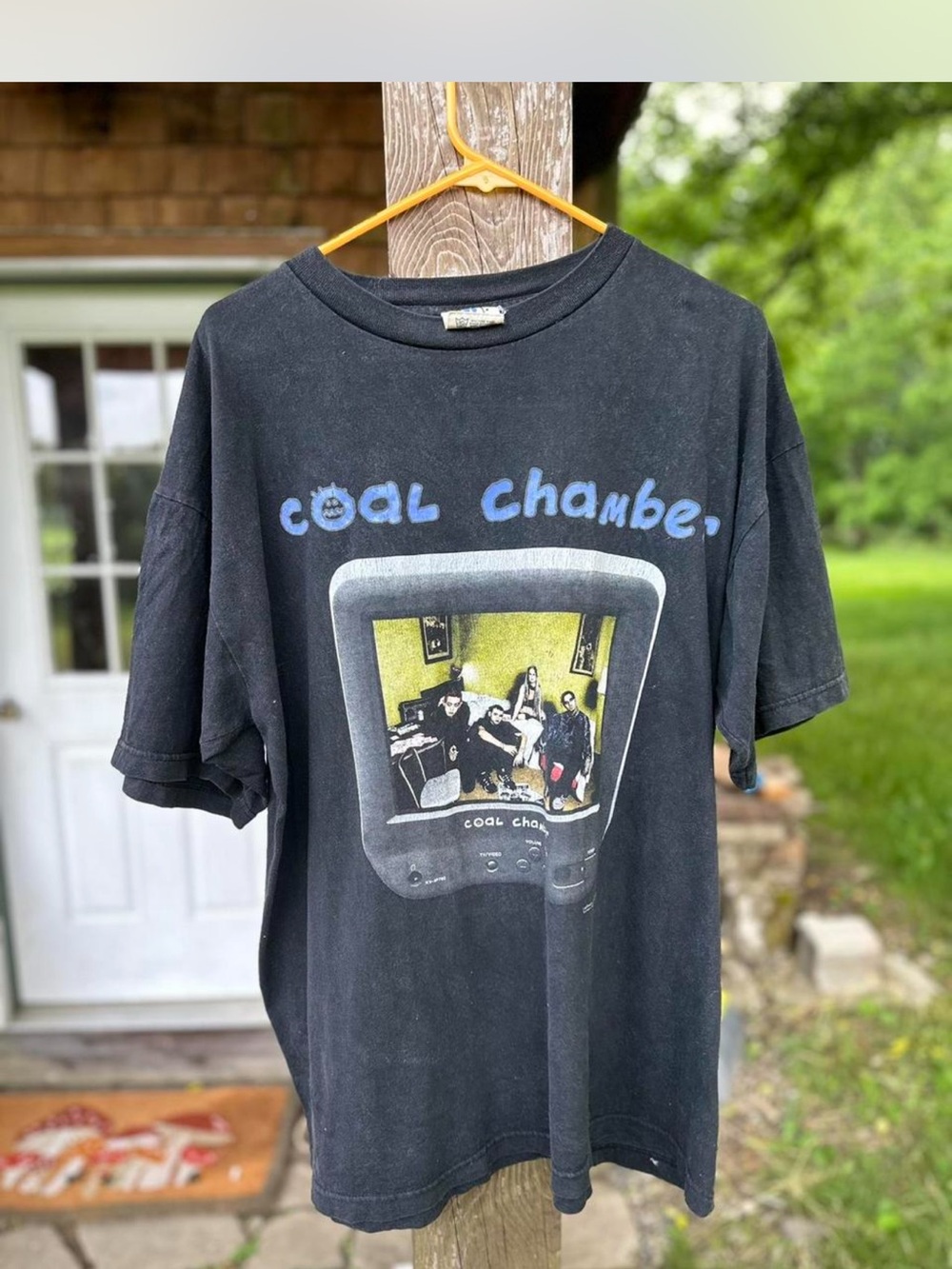Vintage 1998 Coal Chamber Shirt Blue Grape Nu Metal Tee Black TV Graphic